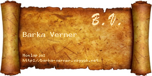 Barka Verner névjegykártya